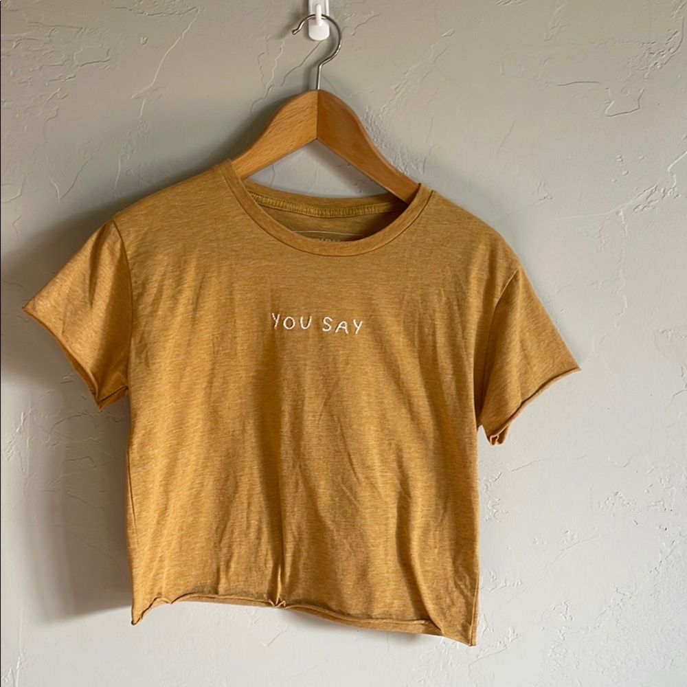 Yellow Crop Short Sleeve Tee